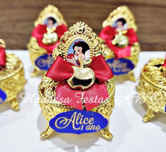 Mini Caixinha Porta Joia Branca de Neve Luxo