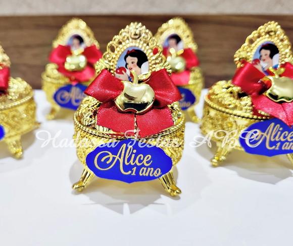 Mini Caixinha Porta Joia Branca de Neve Luxo