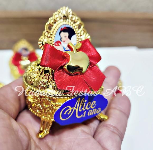 Mini Caixinha Porta Joia Branca de Neve Luxo