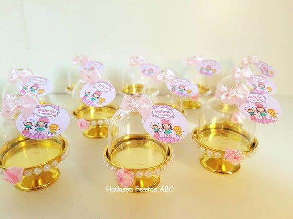 Mini Cúpula Personalizada Tema Circo Rosa