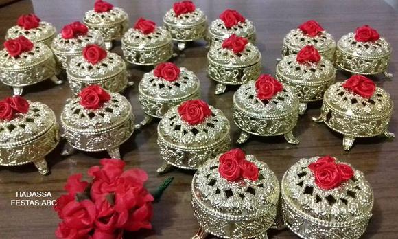 Mini Porta Jóias com Aplique Flor