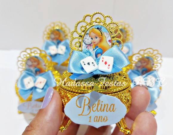 Porta Joia Luxo Alice no País das Maravilhas