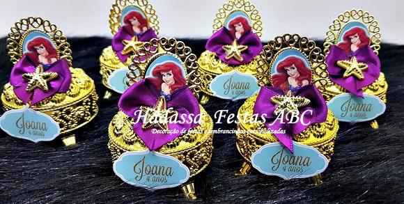 Porta Joia Luxo Princesa Ariel com Tag