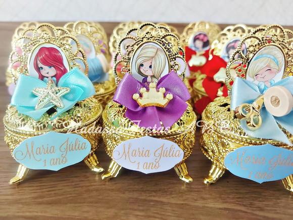 Porta Joia Luxo Princesas Cute com Tag