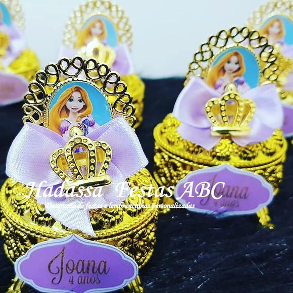 Porta Joia Luxo Tema Rapunzel com Tag