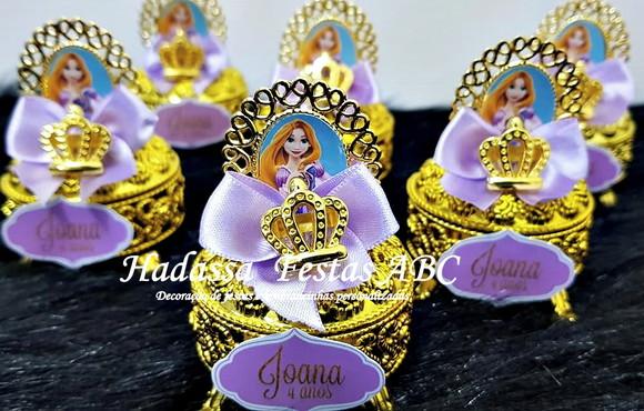 Porta Joia Luxo Tema Rapunzel com Tag
