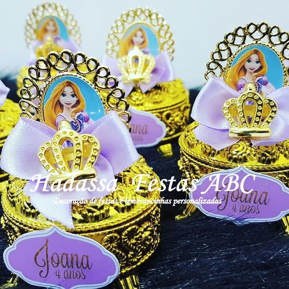 Porta Joia Luxo Tema Rapunzel com Tag