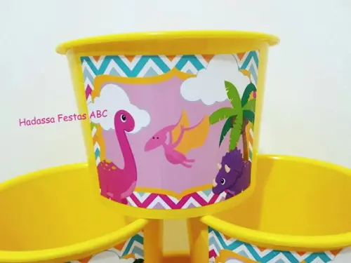 Balde Personalizado Dinossauro Menina