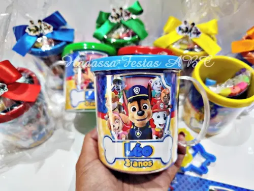 Caneca Acrílica com Kit Massinha Patrulha Canina