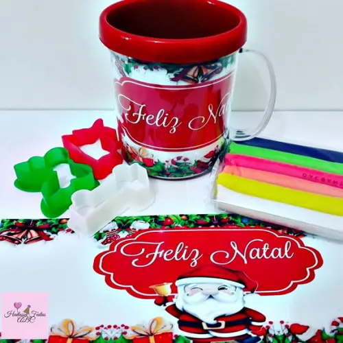 Caneca Acrílica com Kit Massinha Natal