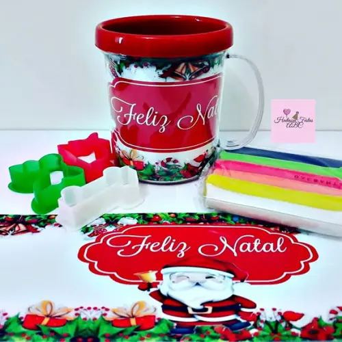 Caneca Acrílica com Kit Massinha Natal