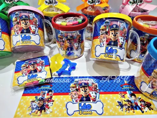 Caneca Acrílica com Kit Massinha Patrulha Canina