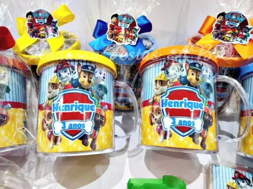 Caneca Acrílica com Kit Massinha Patrulha Canina