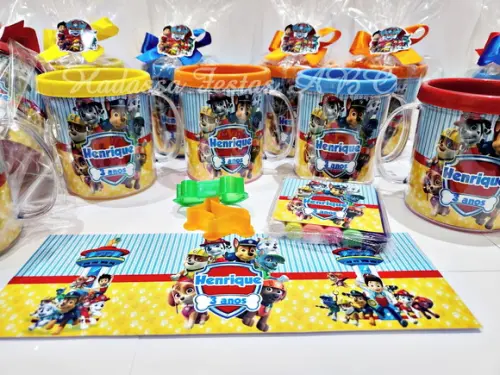 Caneca Acrílica com Kit Massinha Patrulha Canina