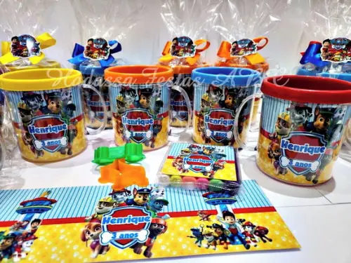 Caneca Acrílica com Kit Massinha Patrulha Canina