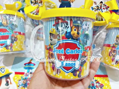 Caneca Acrílica com Kit Massinha Patrulha Canina