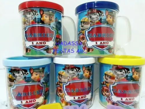 Caneca Acrílica com Kit Massinha Patrulha Canina