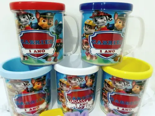 Caneca Acrílica com Kit Massinha Patrulha Canina