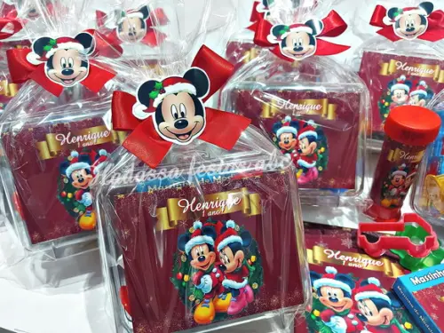 Kit Pintura com Bola de Sabão Personalizada Natal do Mickey