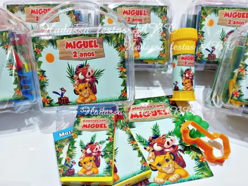 Kit Pintura com Bola de Sabão Personalizada Tema Rei Leão
