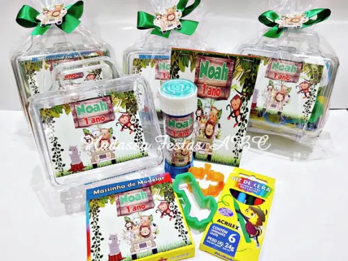 Kit Pintura com Bola de Sabão Personalizada Tema Safari