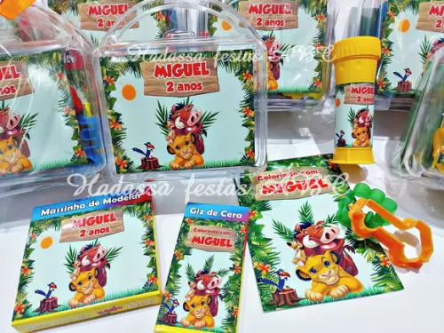 Kit Pintura com Bola de Sabão Personalizada Tema Rei Leão