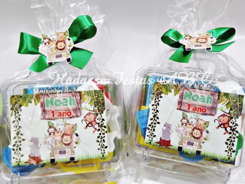 Kit Pintura com Bola de Sabão Personalizada Tema Safari