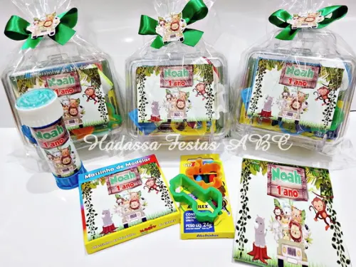Kit Pintura com Bola de Sabão Personalizada Tema Safari
