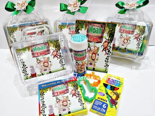 Kit Pintura com Bola de Sabão Personalizada Tema Safari