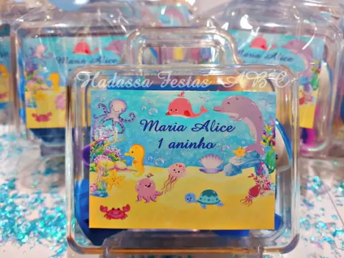 Kit Pintura com Bolinha de Sabão Fundo do Mar Menina