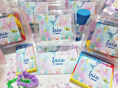 Kit Pintura com Bolinha de Sabão Tema Sereia