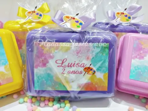 Kit Pintura Tela com Guache Pincel Lembrança Festa Infantil