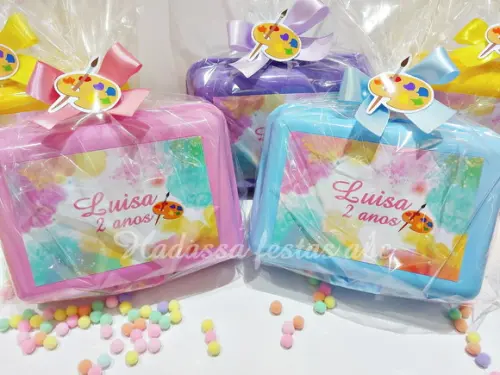 Kit Pintura Tela com Guache Pincel Lembrança Festa Infantil