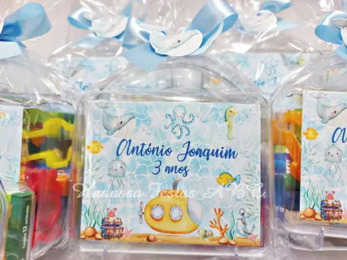 Maleta com Kit para colorir e brincar tema fundo do mar