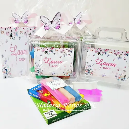 Maleta com Kit para Colorir e brincar tema Jardim Encantado