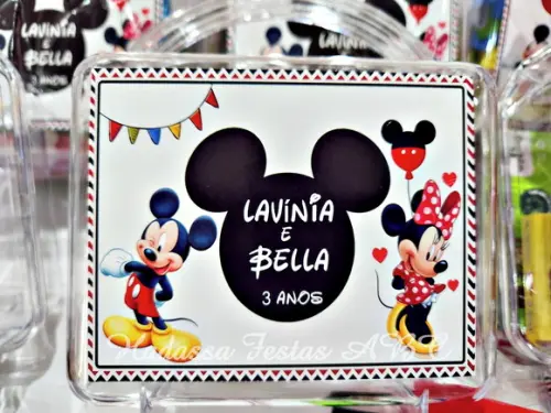 Maleta com Kit para Colorir e brincar tema Mickey e Minnie