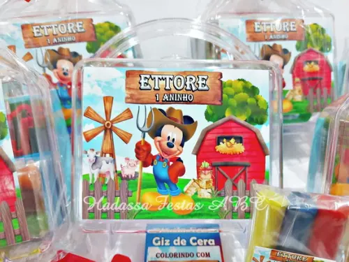Maleta com Kit para Colorir e brincar Mickey Fazenda