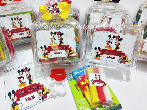 Maleta com Kit para Colorir e Brincar tema Mickey e Minnie