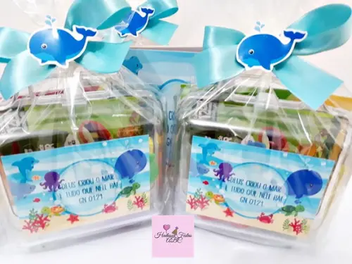 Maleta com Kit para Colorir Tema Fundo do Mar