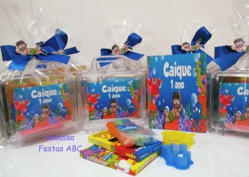 Maleta com Kit para Colorir Tema Fundo do Mar