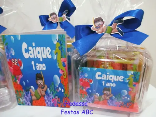 Maleta com Kit para Colorir Tema Fundo do Mar
