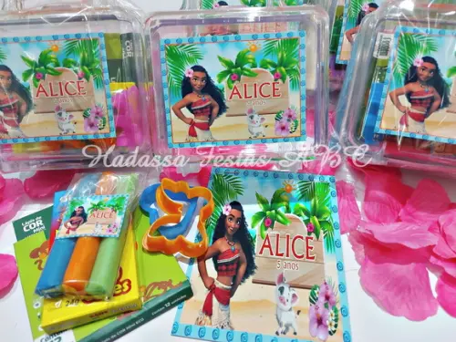 Maleta com Kit para Colorir Tema Moana