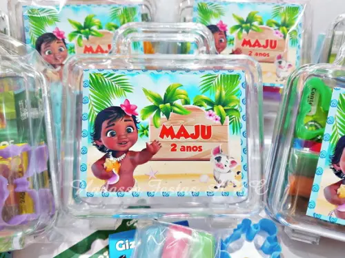 Maleta com Kit para Colorir Tema Moana Baby