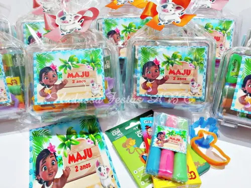 Maleta com Kit para Colorir Tema Moana Baby