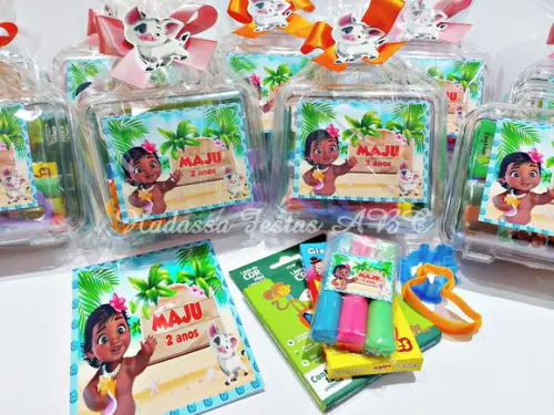 Maleta com Kit para Colorir Tema Moana Baby
