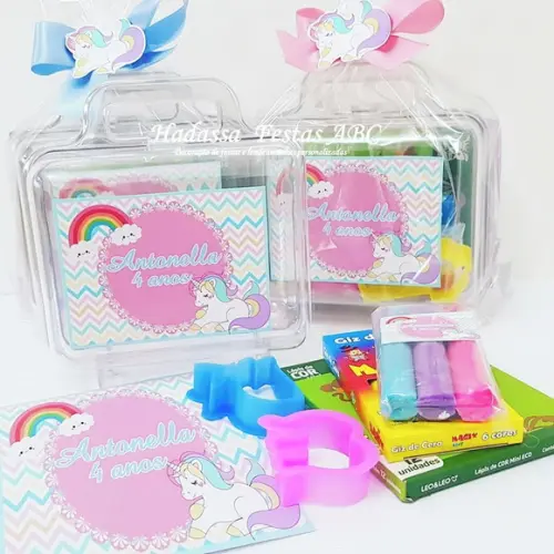 Maleta com Kit para Colorir Tema Unicórnio