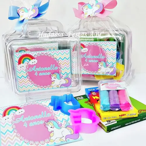 Maleta com Kit para Colorir Tema Unicórnio