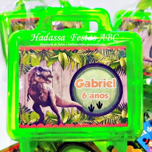 Maleta Personalizada com Kit para Colorir Tema Dinossauros