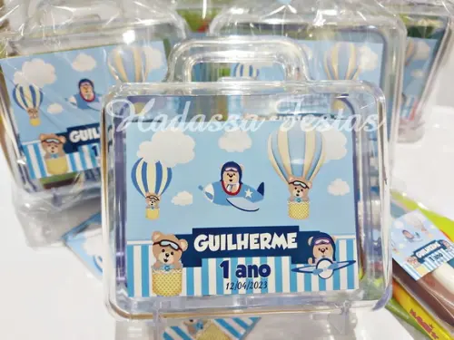 Maleta Personalizada com Kit Pintura Urso Aviador
