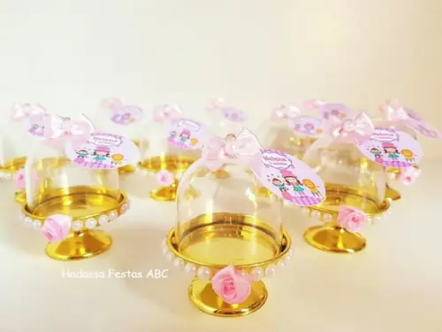 Mini Cúpula Personalizada Tema Circo Rosa